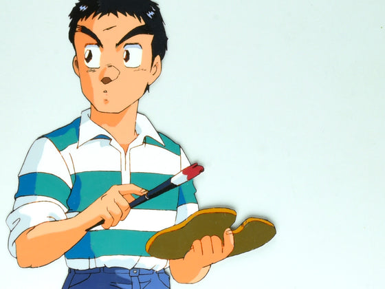 Ushio & Tora - Ushio holding a palette - 1-layer Production Cel w/ Douga