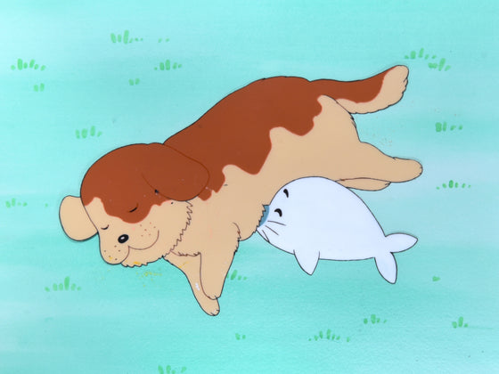 Shōnen Ashibe - Goma-chan being nursed by a dog - Key Master Setup