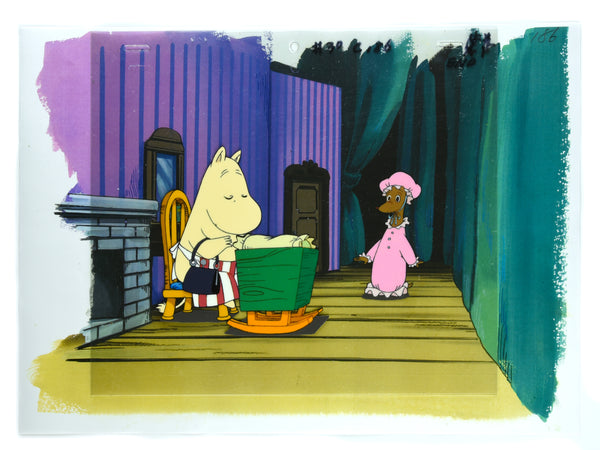 Moomin - Moomin Mama and Sniff Production Cel - Timeless Cel Gallery