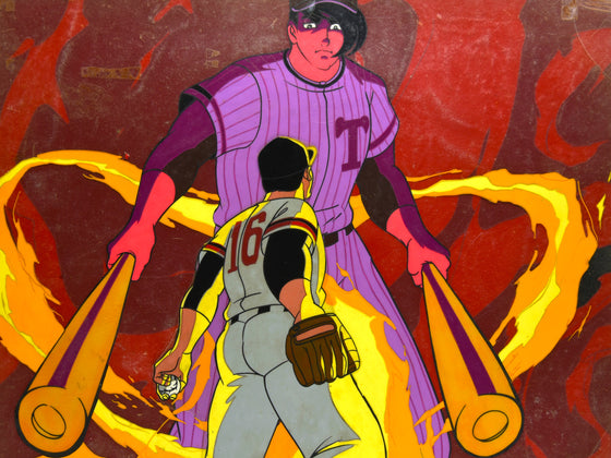 Kyojin no Hoshi - Hoshi Hyuma facing Hanagata - Hanken Cel w/ Background