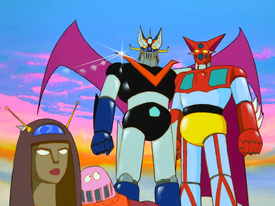 Great Mazinger vs Getter Robo - Title Scene - Key Visual Hanken Cel w/ Background