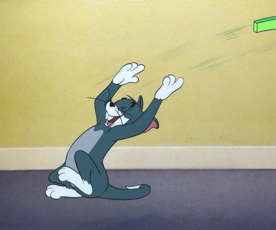 Tom and Jerry - Tom as a mouse throwing Mammy overhead - 1-layer Production Cel w/ Pencil Sketch