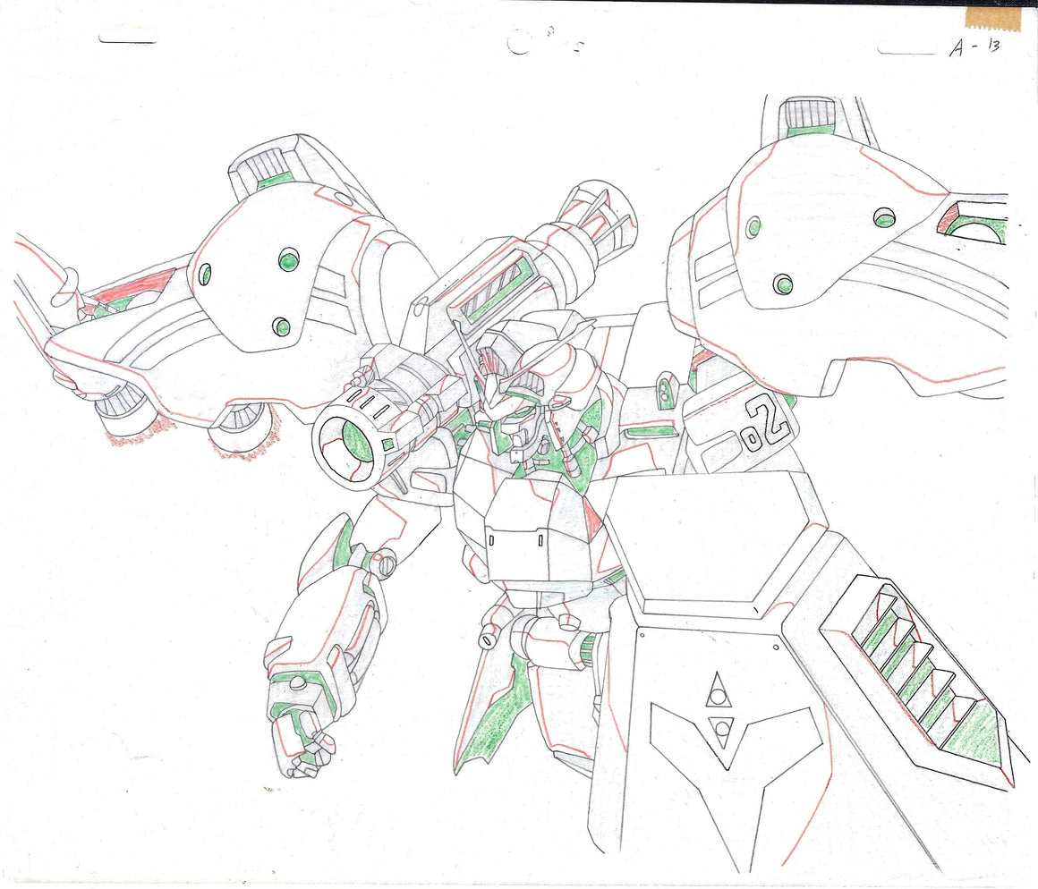 Mobile Suit Gundam 0083: Stardust Memory - GP02 Deploying Atomic Bazooka - 1-layer Production Cel w/ Background, Douga & CoA