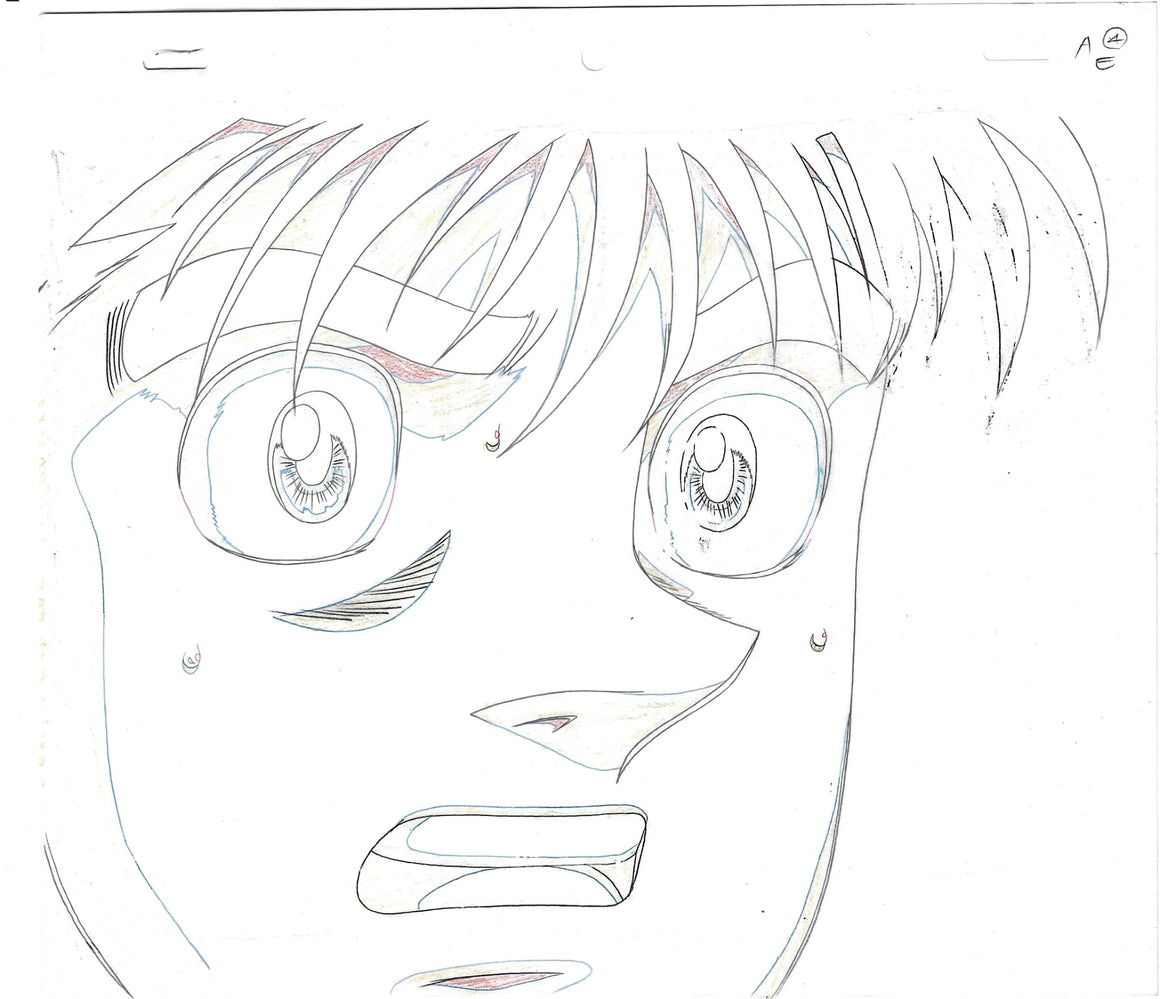 Hajime no Ippo - Ippo close-up - 1-layer Production Cel w/ Douga
