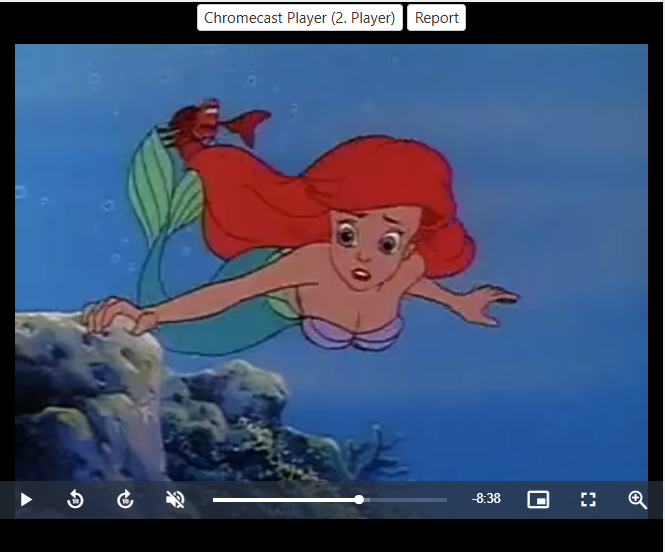 Little Mermaid - Ariel and Sebastian - 1-layer Production Cel w/ Douga, Print Background, CoA