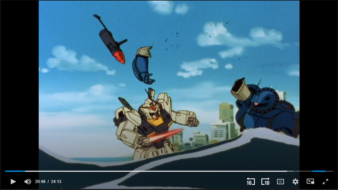 Mobile Suit Zeta Gundam - Gundam Mk-II vs Zaku Mariner  - 1-layer Production Cel w/ Copy Background