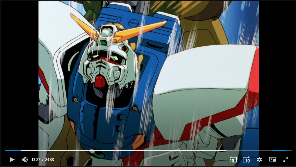 Mobile Fighter G Gundam - Shining Gundam struck by Death Army - Pan-size Production Cel w/ Copy Background & Concept