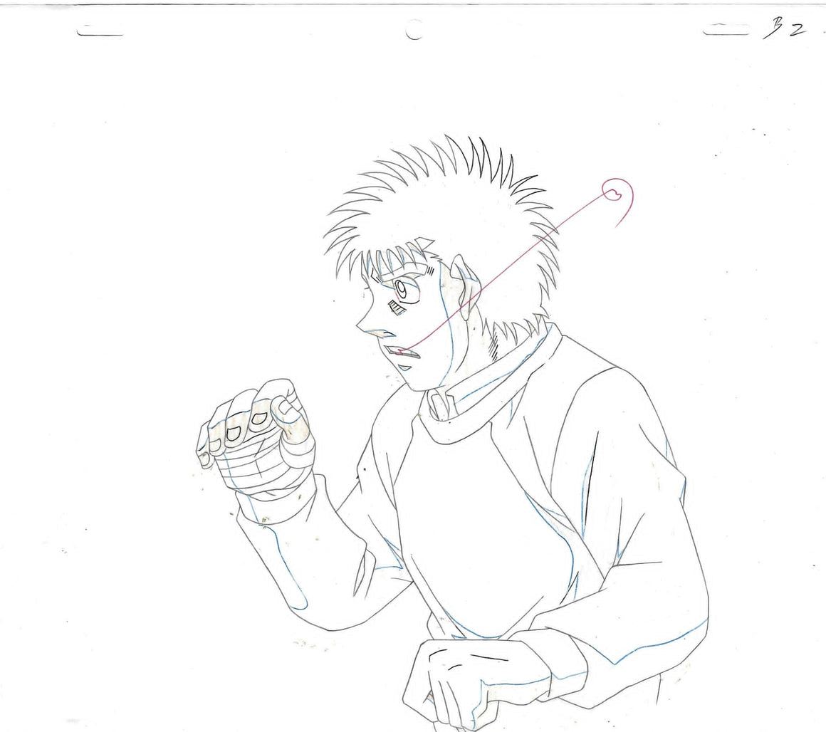 Hajime no Ippo - Ippo and Vomitichi - 2-layer Production Cel w/ Douga