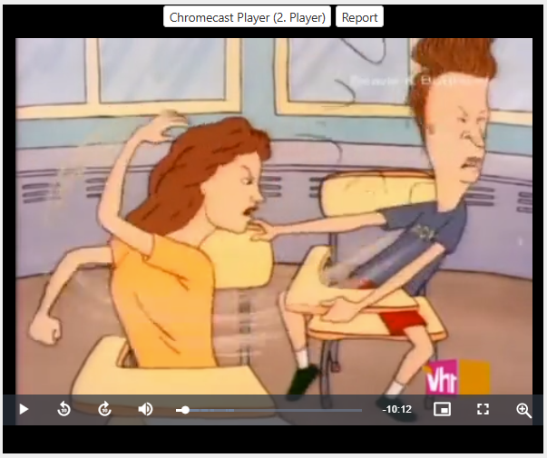 Beavis and Butt-Head - Butt-Head getting slapped after hitting on classmate - 2-layer Production Cel w/ Print Background