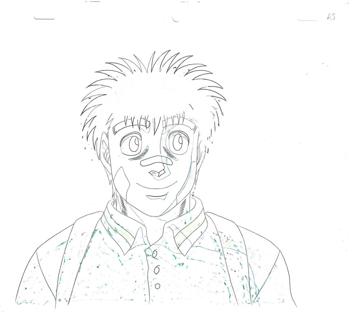 Hajime no Ippo - Ippo smiling - 1-layer Production Cel w/ Douga