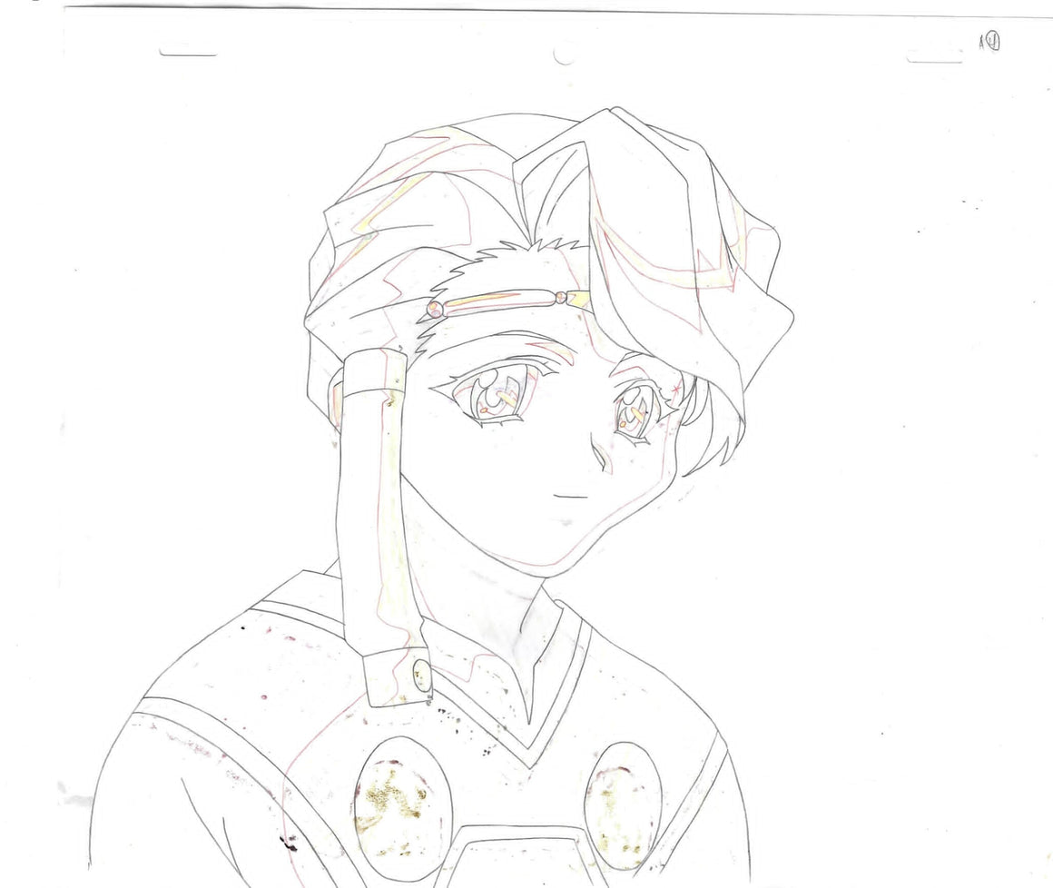 Battle Athletess Daiundoukai - Kris close-up - 1-layer Production Cel w/ Matching Print Background & Douga
