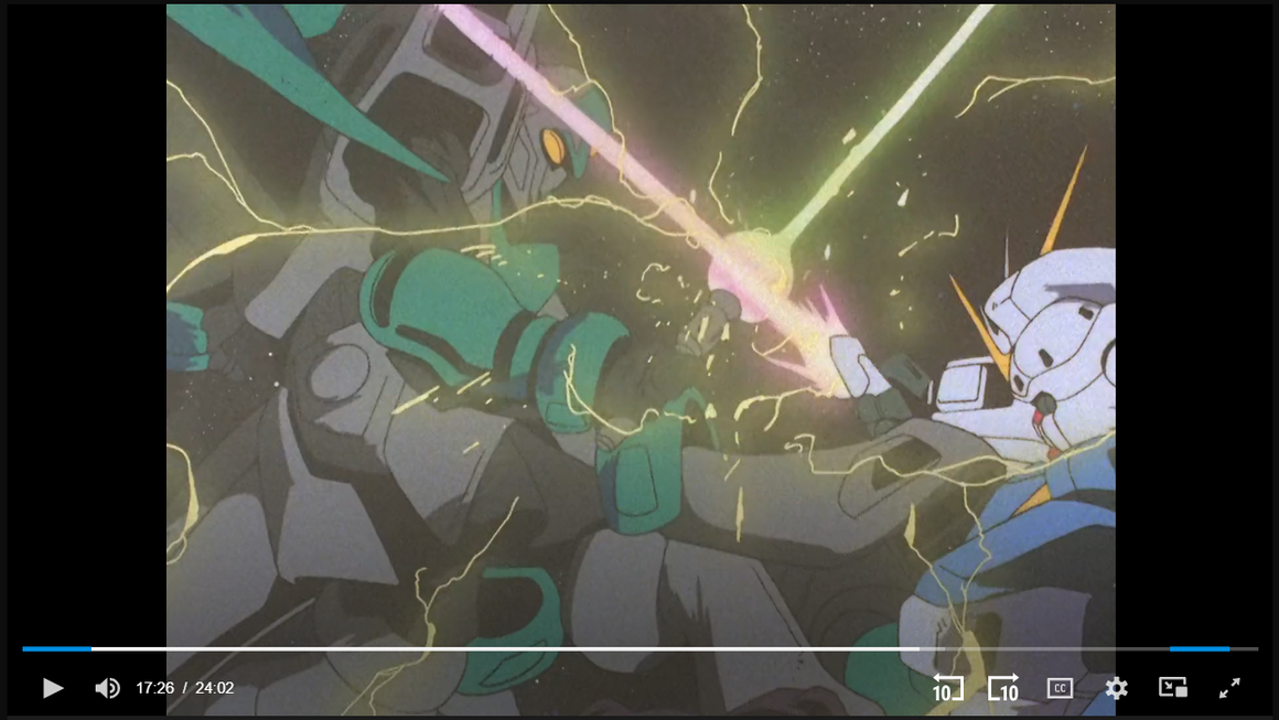 Mobile Suit Victory Gundam - V2 Gundam vs Gengaozo - 1-layer Production Cel w/ Print Background