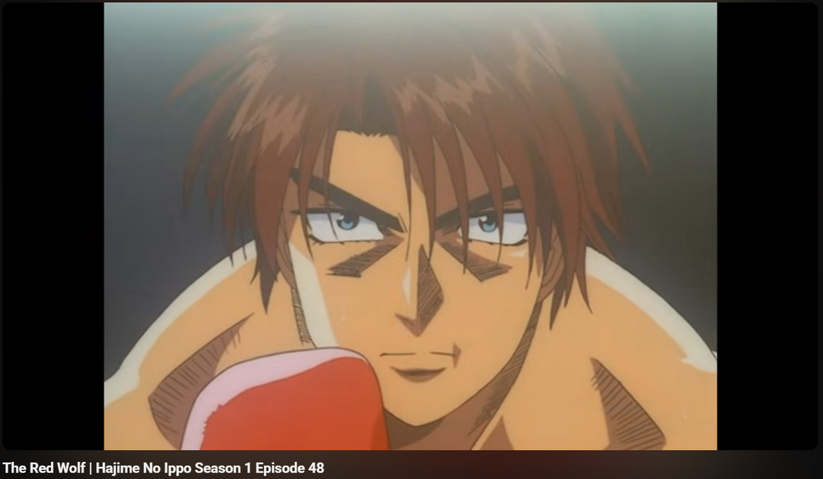Hajime no Ippo - Volg close-up - 1-layer Production Cel w/ Douga & Print Background