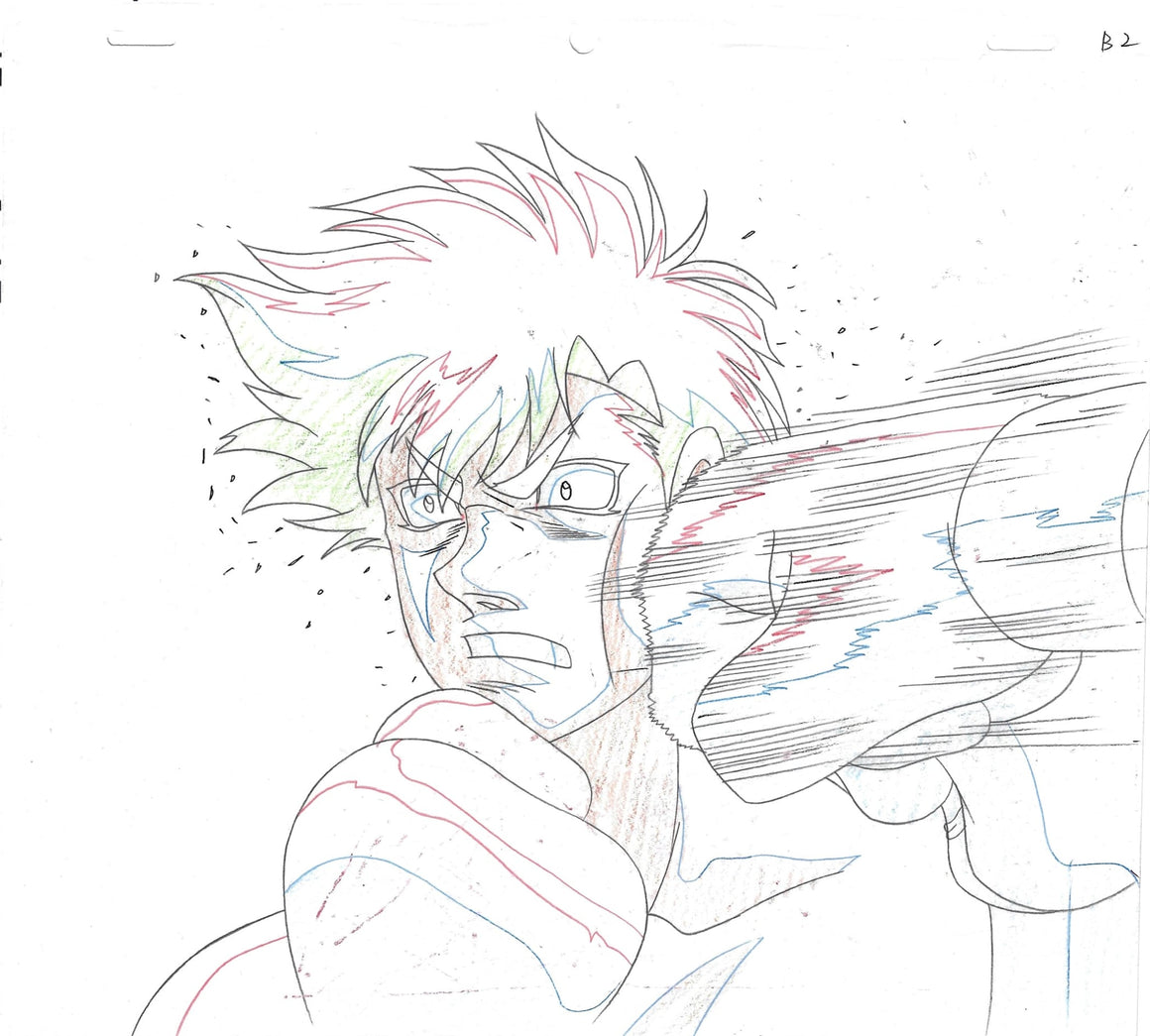 Hajime no Ippo - Sendou getting punched - 1-layer Production Cel w/ Douga