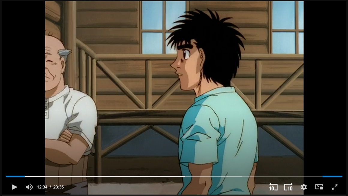 Hajime no Ippo - Ippo and Nekota - 2-layer Production Cel w/ Douga & Print Background