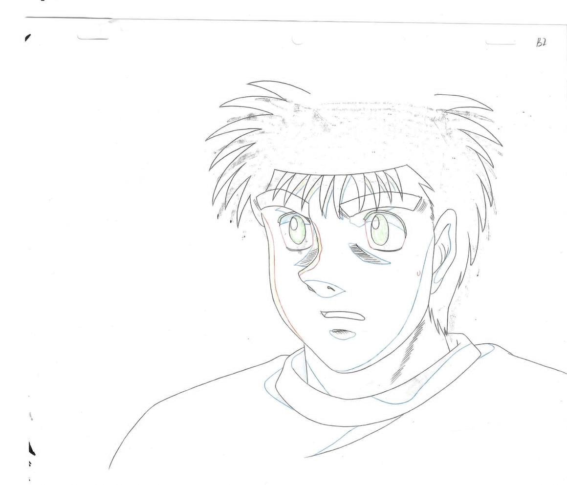 Hajime no Ippo - Ippo close-up - 1-layer Production Cel w/ Douga