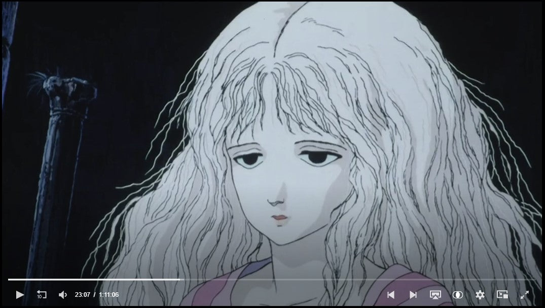 Angel's Egg - The Girl close-up - Movie-size 1-layer Production Cel w/ Copy Background