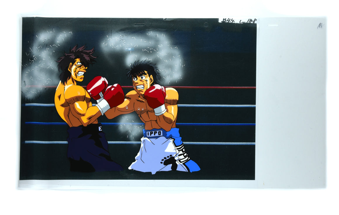 Hajime no Ippo - Ippo vs Sendou- Pan-size Production Cel w/ Douga & Print Background