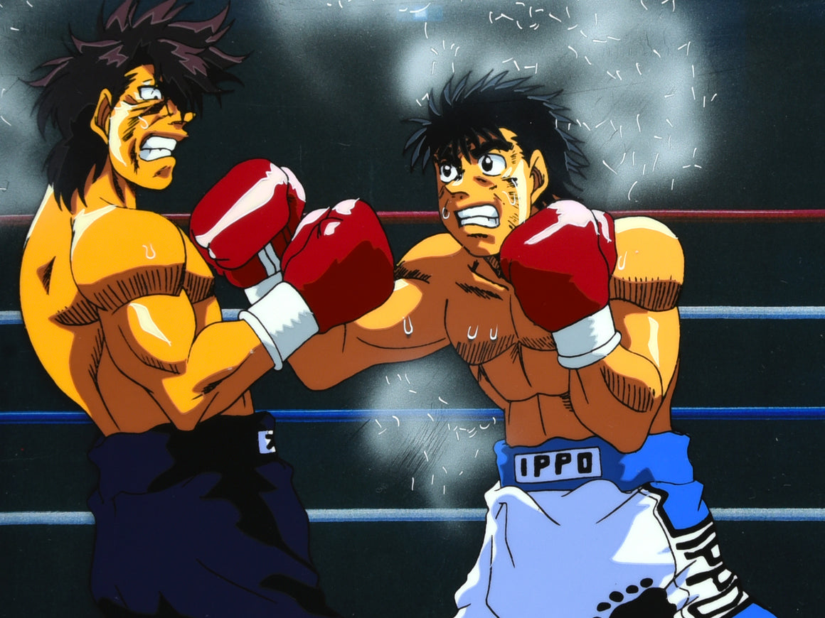 Hajime no Ippo - Ippo vs Sendou- Pan-size Production Cel w/ Douga & Print Background