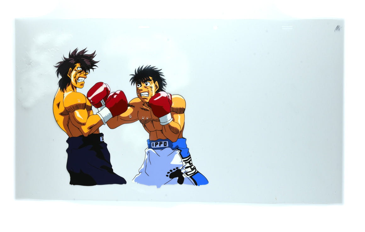 Hajime no Ippo - Ippo vs Sendou- Pan-size Production Cel w/ Douga & Print Background