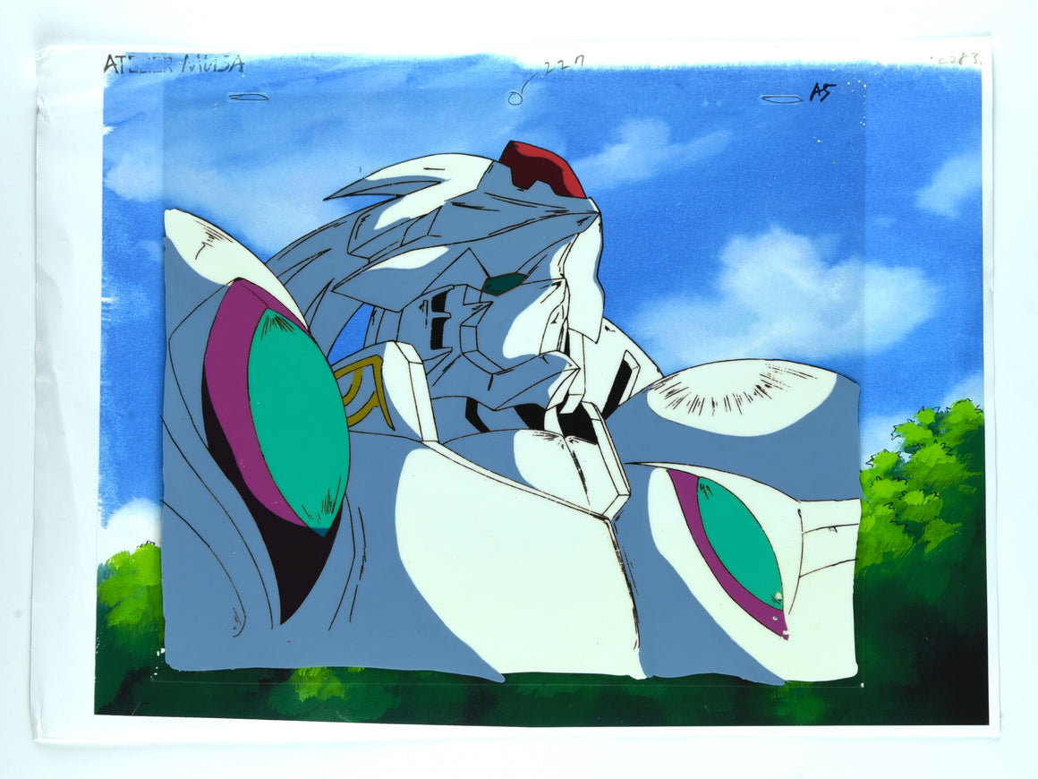 Cybuster - Cybuster close-up - 1-layer Production Cel w/ Douga Pencil Sketch & Print Background