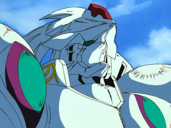 Cybuster - Cybuster close-up - 1-layer Production Cel w/ Douga Pencil Sketch & Print Background