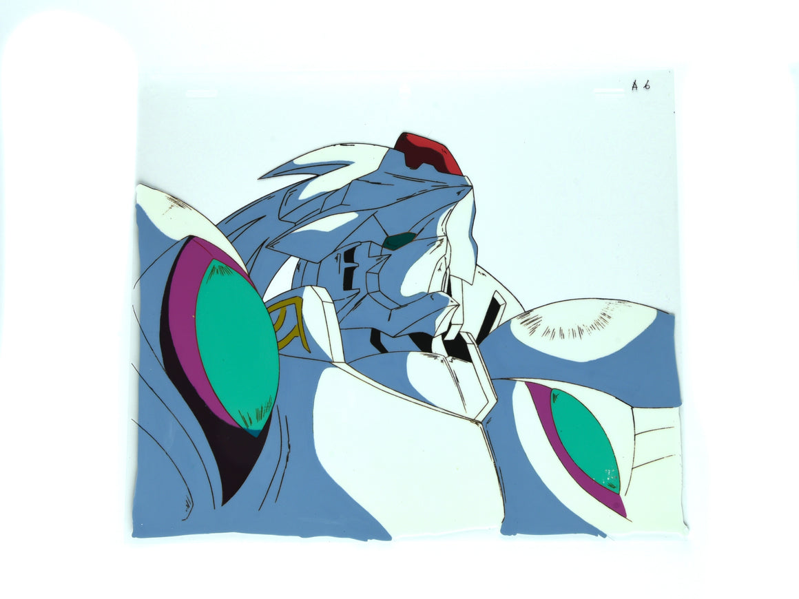 Cybuster - Cybuster close-up - 1-layer Production Cel w/ Douga Pencil Sketch & Print Background