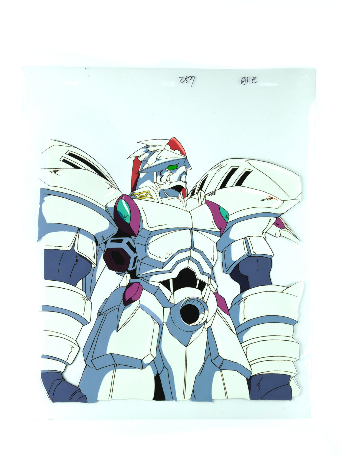 Cybuster - Cybuster close-up - Pan-size 1-layer Production Cel w/ Print Background