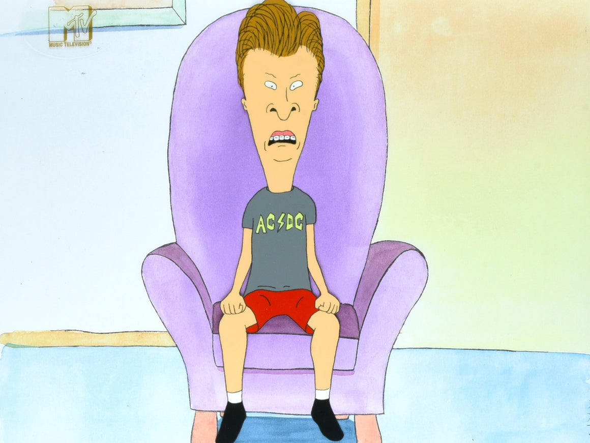 Beavis and Butt-Head - Butt-Head learning about the nudist colony - 1-layer Production Cel w/ Print Background