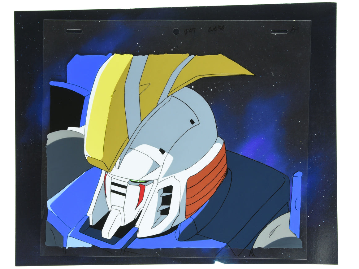 Mobile Suit Gundam Wing - Tallgeese II close-up - 1-layer Production Cel w/ Douga & Print Background