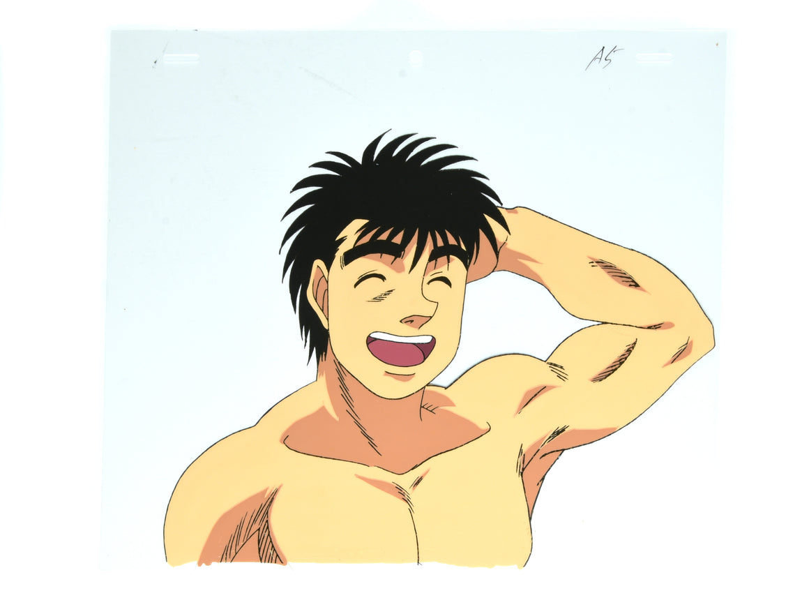 Hajime no Ippo - Ippo smiling - 1-layer Production Cel w/ Douga