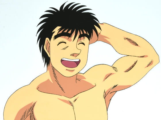 Hajime no Ippo - Ippo smiling - 1-layer Production Cel w/ Douga