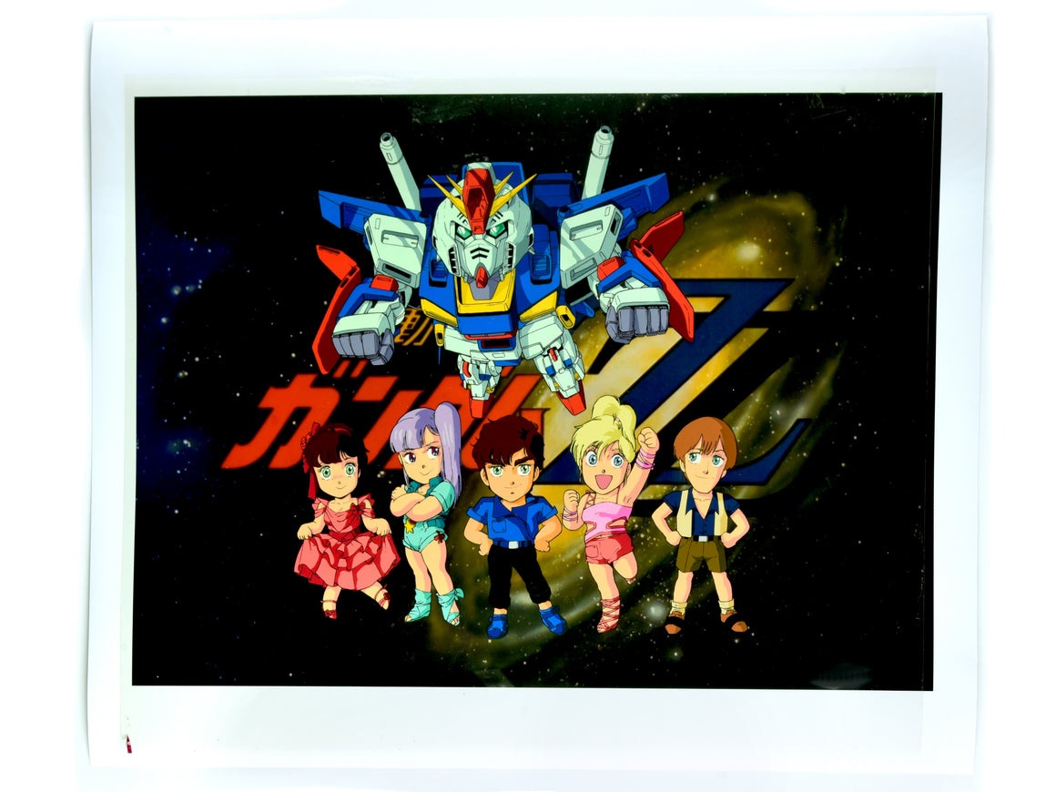 Mobile Suit Gundam ZZ - SD Gundam ZZ, Judau, Leina, Roux, Elle, & Lino - 1-layer Hanken Cel w/ Print Background