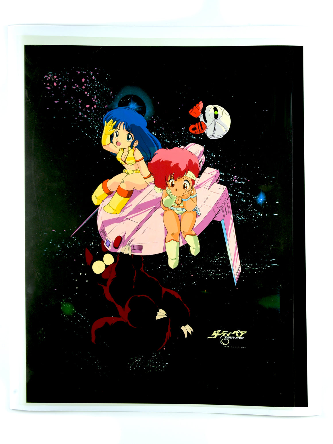 Dirty Pair - Cover Illustration by Dokite Tsukasa - 1-layer Hanken Cel w/ Print Background