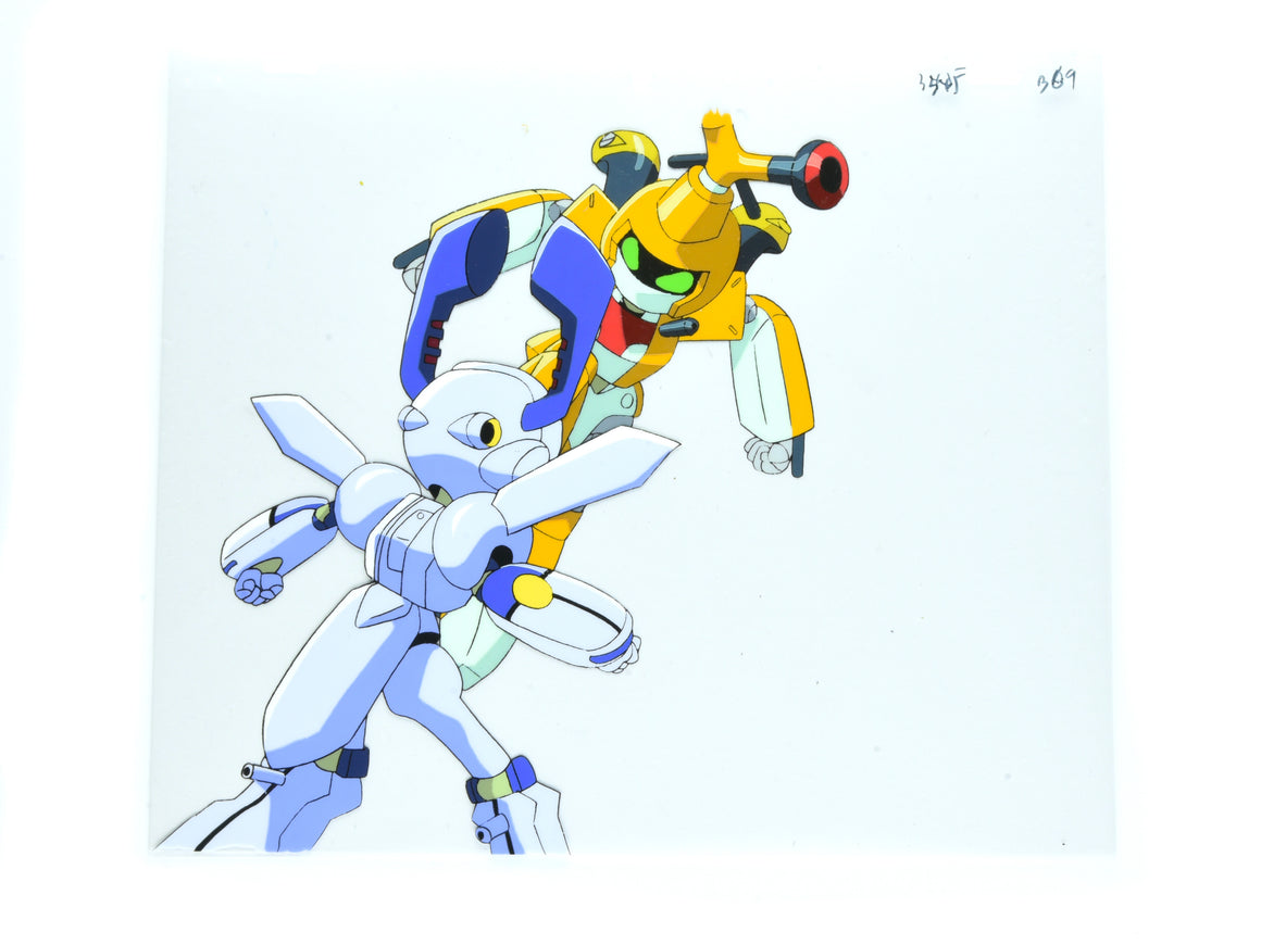 Medabots Damashii - Metabee vs Dorcus - 2-layer Production Cel w/ Douga & Copy Background