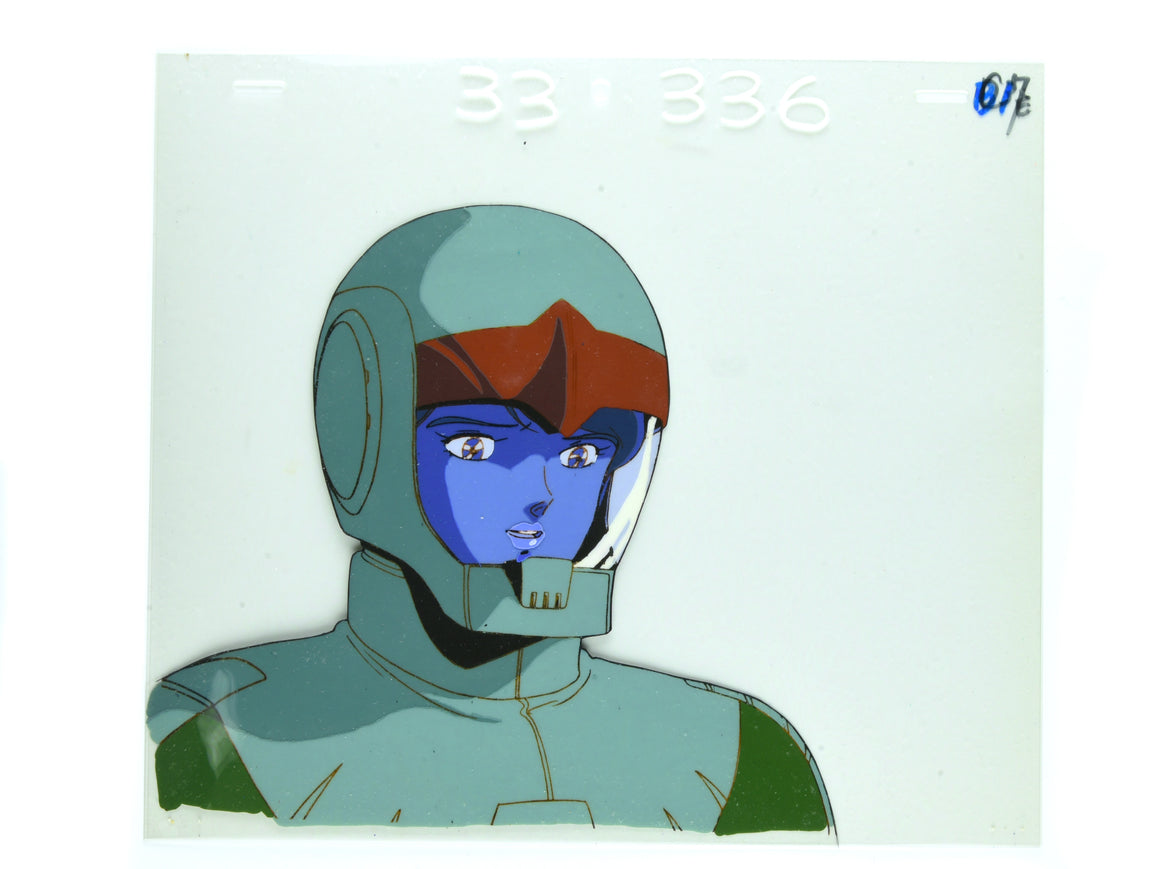 Mobile Suit Zeta Gundam - Reccoa in Zeon pilot suit - 2-layer Production Cel w/ Copy Background