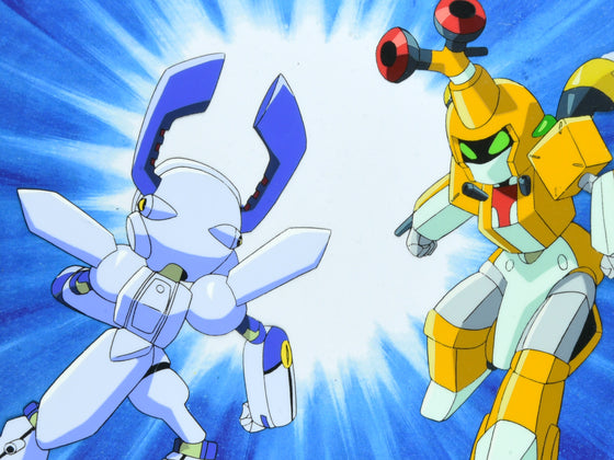 Medabots Damashii - Metabee vs Dorcus - 2-layer Production Cel w/ Douga & Copy Background