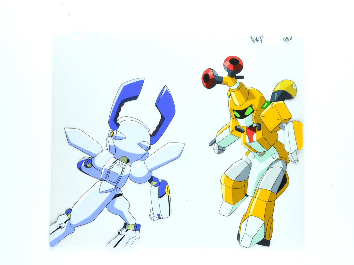 Medabots Damashii - Metabee vs Dorcus - 2-layer Production Cel w/ Douga & Copy Background