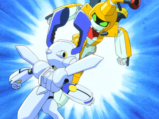Medabots Damashii - Metabee vs Dorcus - 2-layer Production Cel w/ Douga & Copy Background