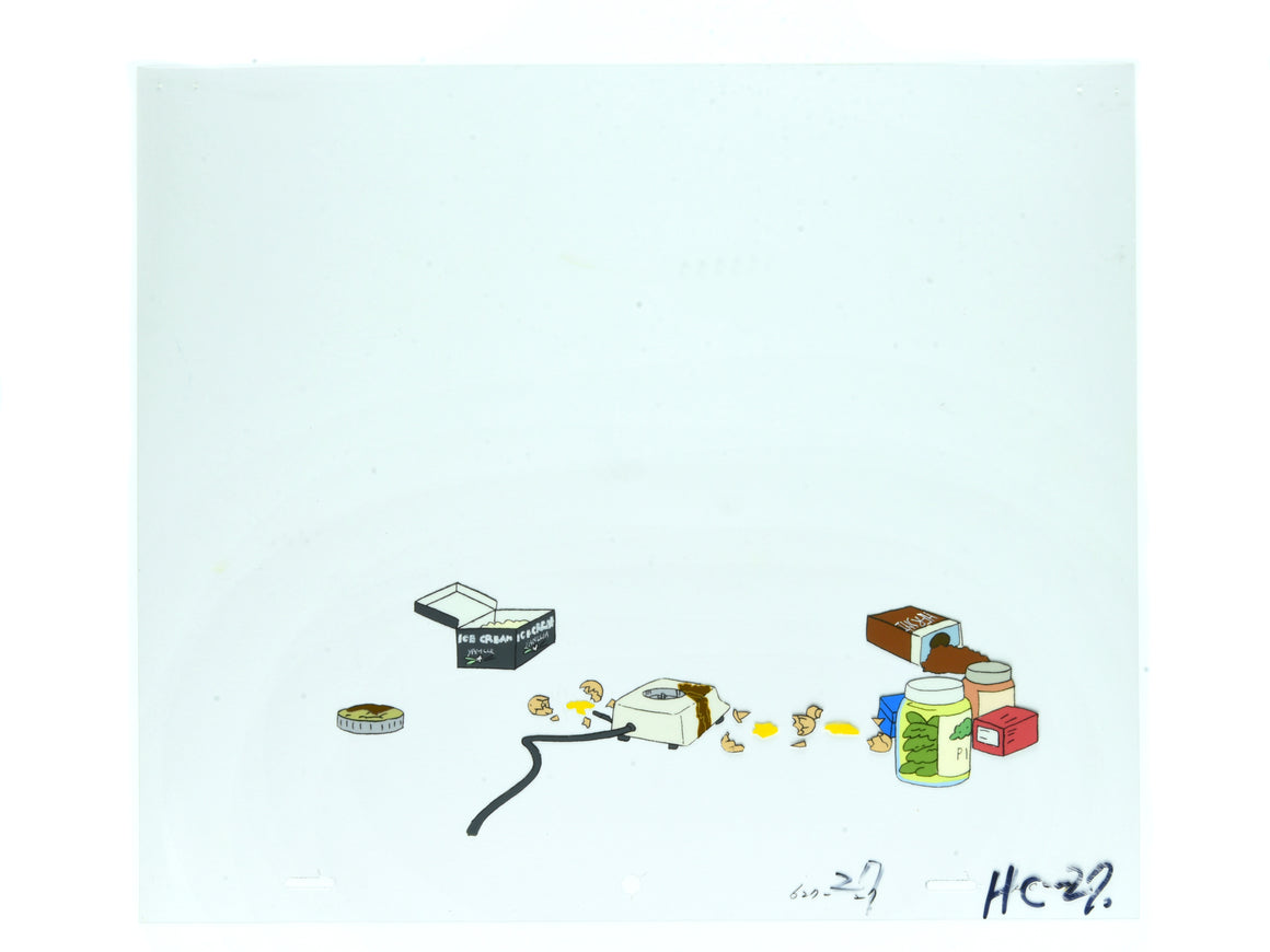 Beavis and Butt-Head - The pair making a protein shake - 6-layer Production Cel w/ Print Background