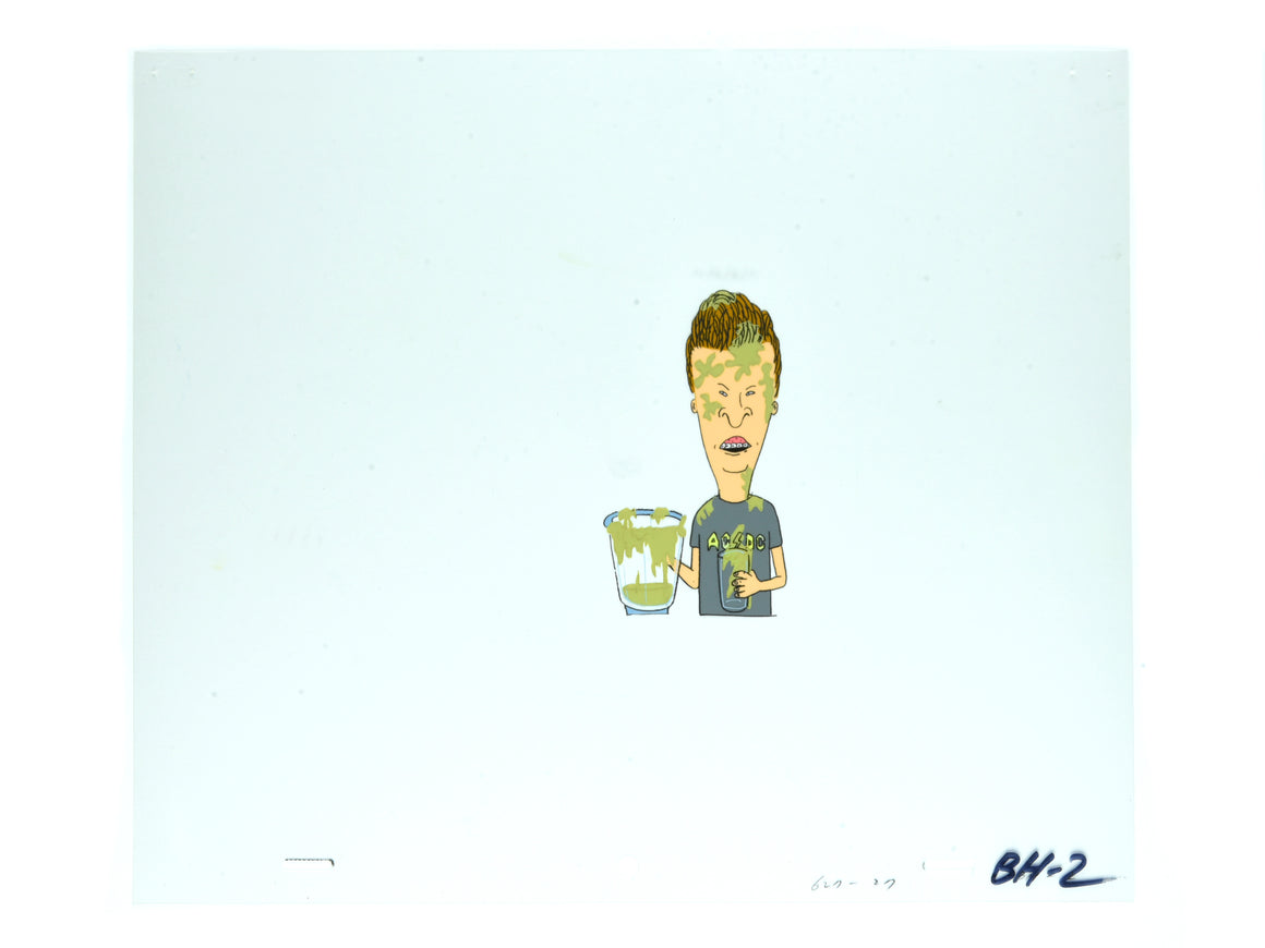 Beavis and Butt-Head - The pair making a protein shake - 6-layer Production Cel w/ Print Background