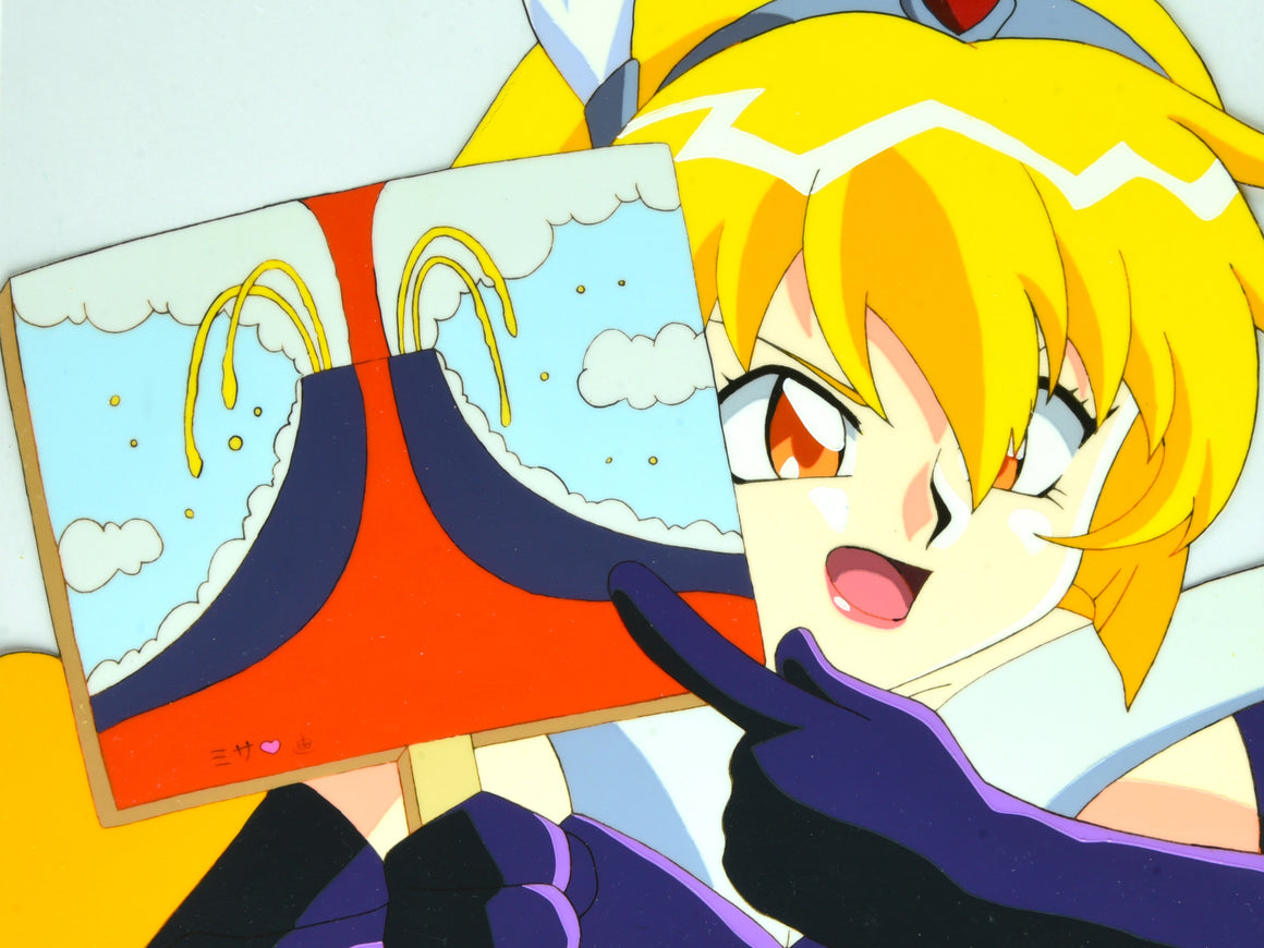 Tenchi Muyo! - Pixy Misa holding a picture of volcano - 1-layer Production Cel