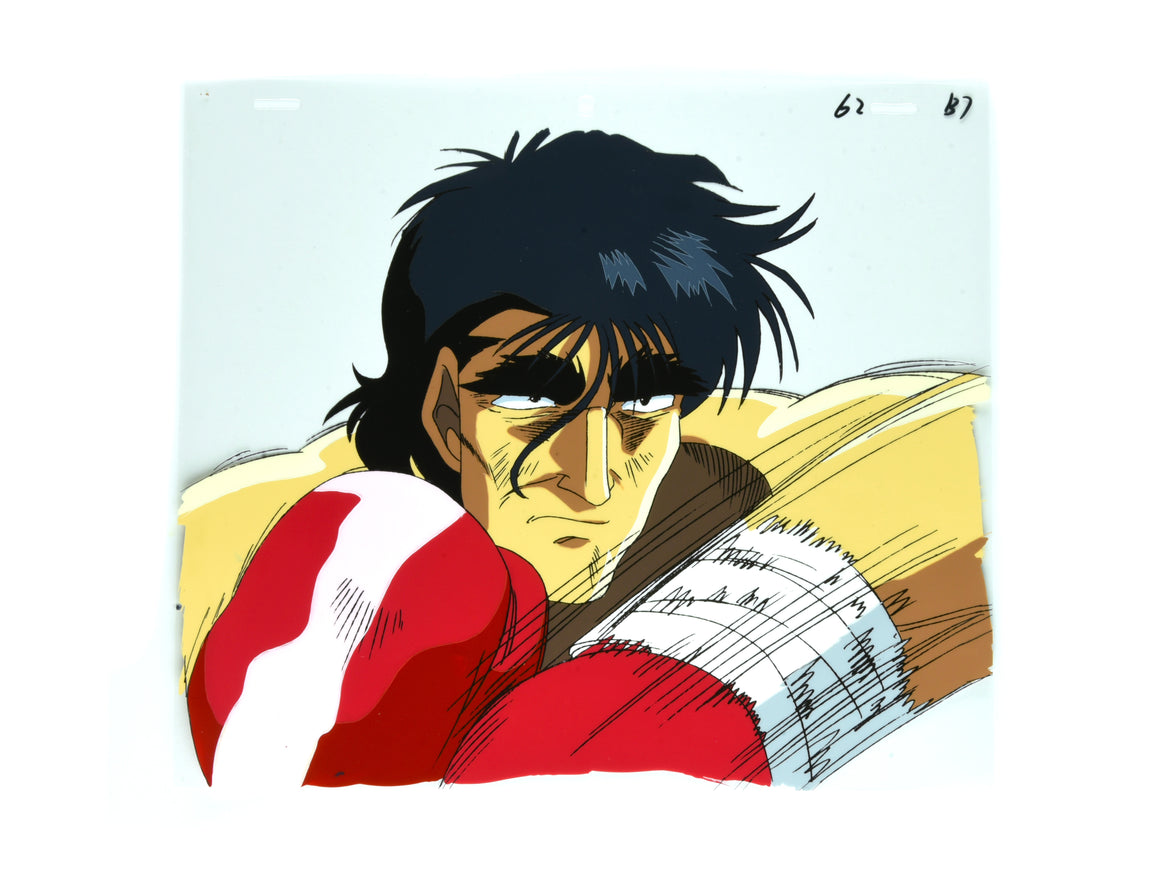 Hajime no Ippo - Mashiba deploying left flicker - 1-layer Production Cel w/ Douga