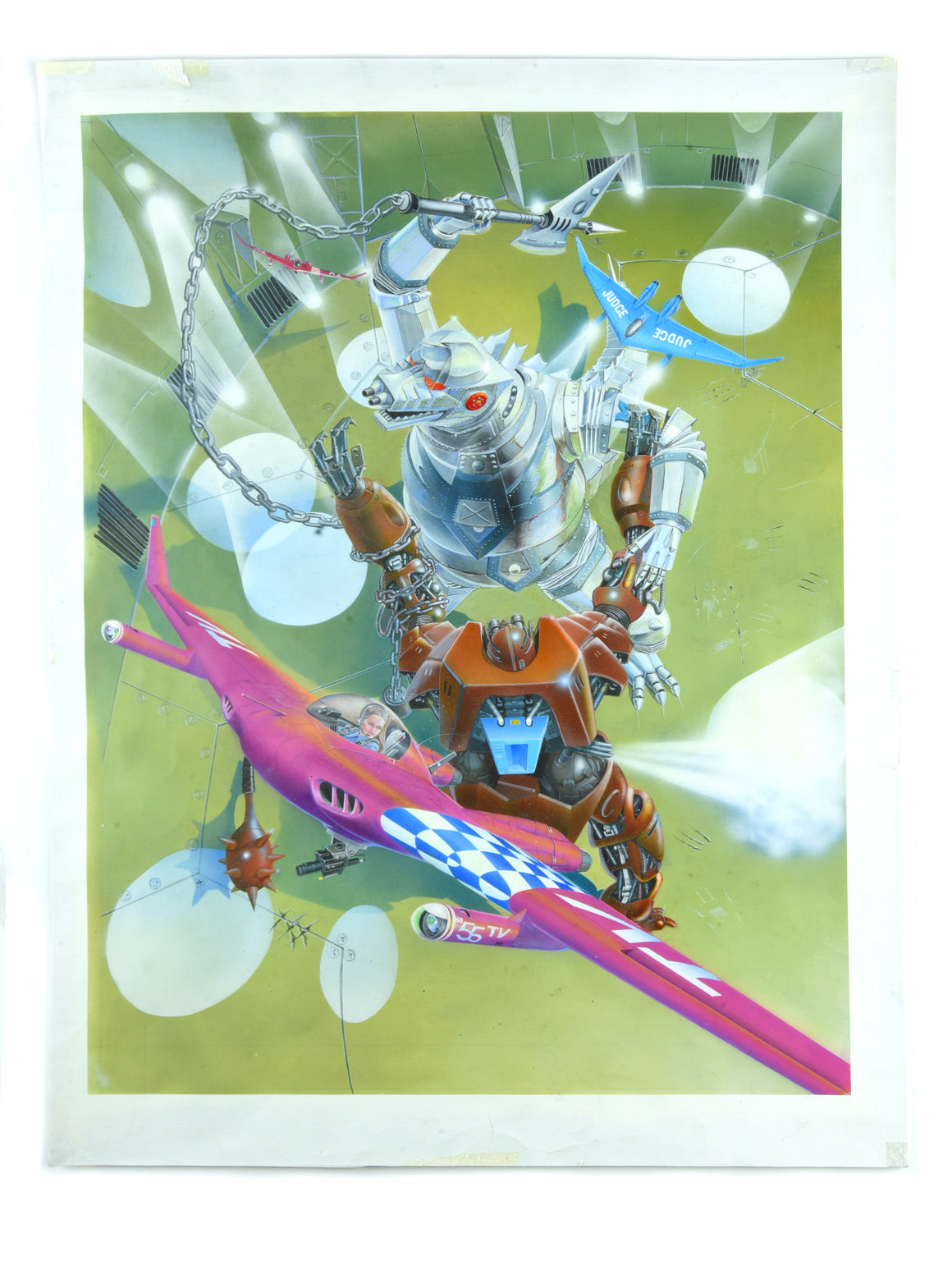 Godzilla - Mechagodzilla in battle - Original Official Magazine Cover Illustration by Koizumi Kazuaki