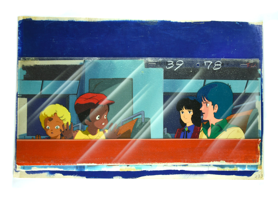 Mobile Suit Zeta Gundam - Kamille, Fa, Shinta, and Qum on the train - Pan-size Key Master Setup w/ Concept
