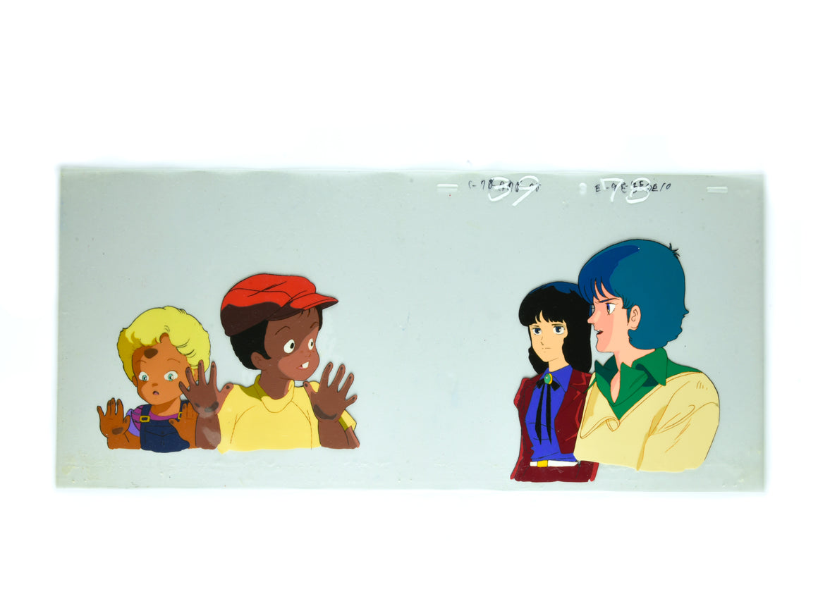 Mobile Suit Zeta Gundam - Kamille, Fa, Shinta, and Qum on the train - Pan-size Key Master Setup w/ Concept