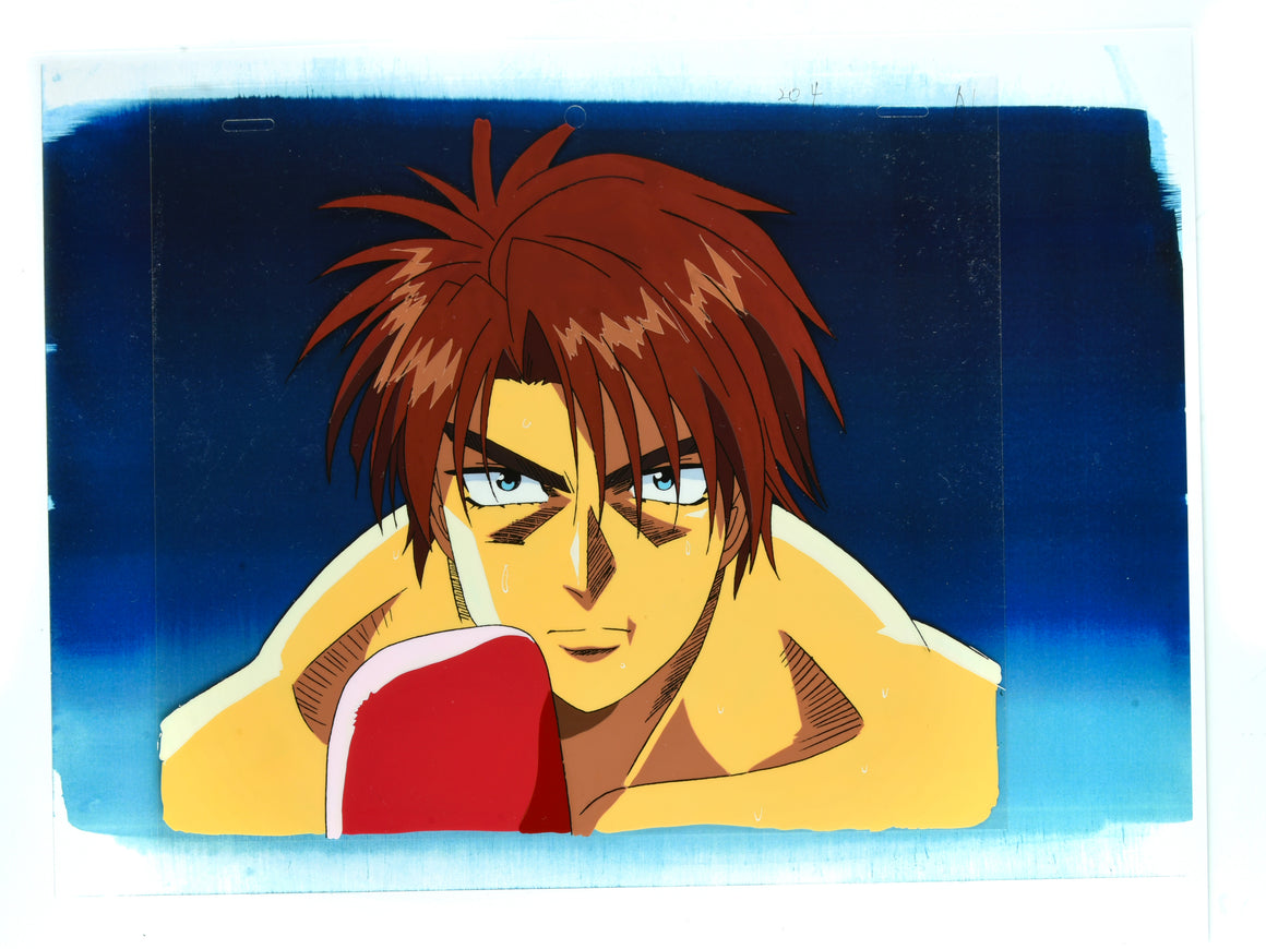 Hajime no Ippo - Volg close-up - 1-layer Production Cel w/ Douga & Print Background