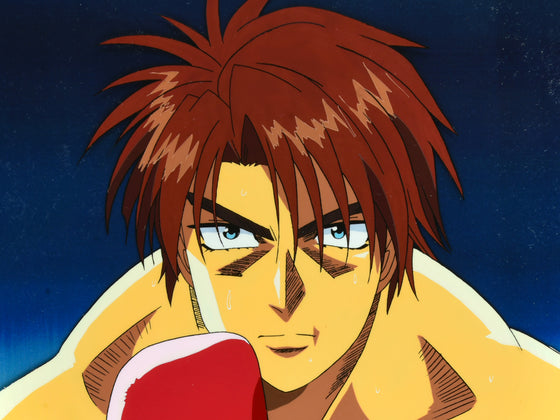 Hajime no Ippo - Volg close-up - 1-layer Production Cel w/ Douga & Print Background