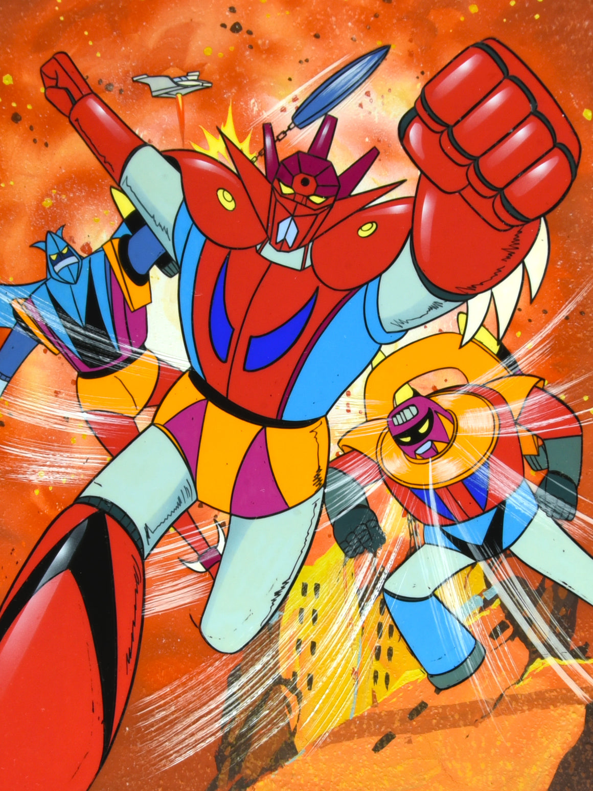 Getter Robo G - Coloring Book Cover Illustration - Hanken Cel w/ Background