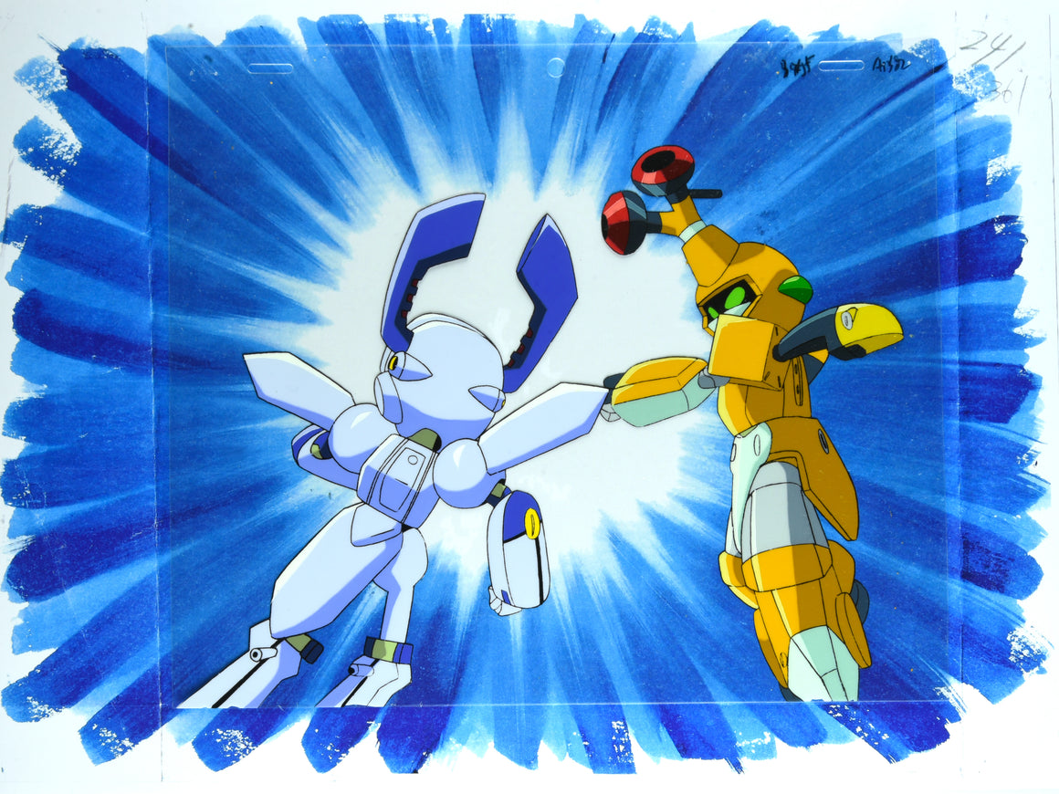 Medabots Damashii - Metabee vs Dorcus - 2-layer Production Cel w/ Douga & Copy Background